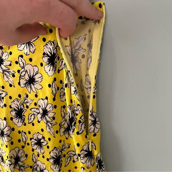 Zara Yellow Floral MIDI Slip Skirt - Picture 4 of 12